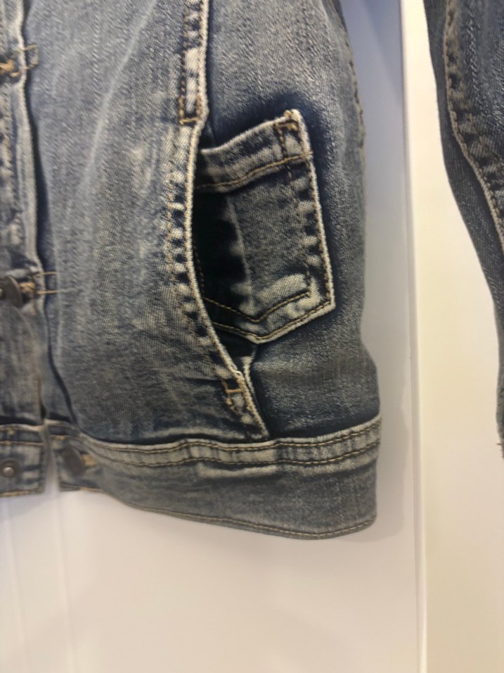 Kız Çocuk Gri Düğmeli Denim Ceket - Görsel 2
