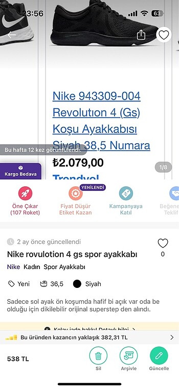 Nike spor ayakkabı