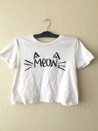 Meow tişört kısa