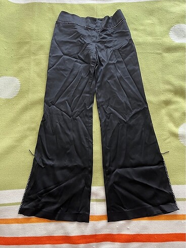 adL taşlı saten pantolon