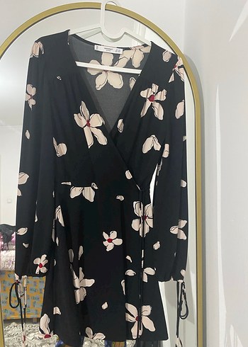 Uzun Kollu Siyah Midi Elbise - Görsel 3