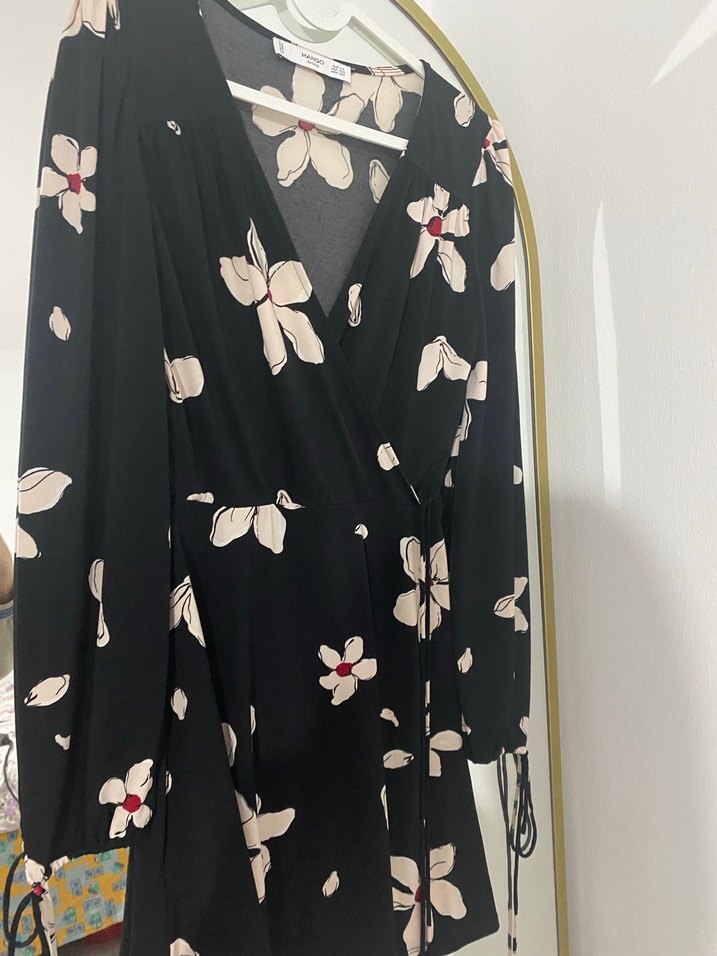 Uzun Kollu Siyah Midi Elbise - Görsel 2