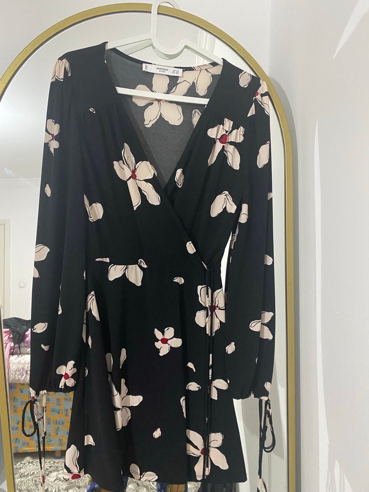 Uzun Kollu Siyah Midi Elbise - Görsel 3