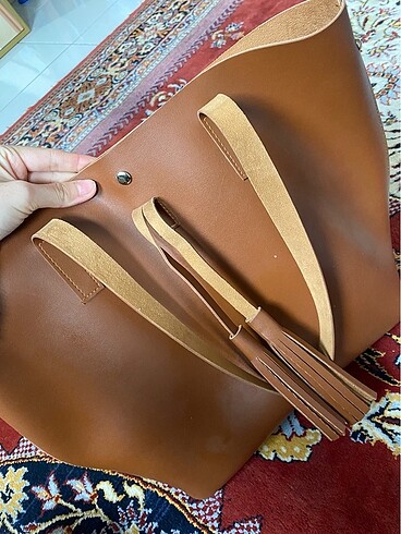 Kahverengi zara çanta - Görsel 4