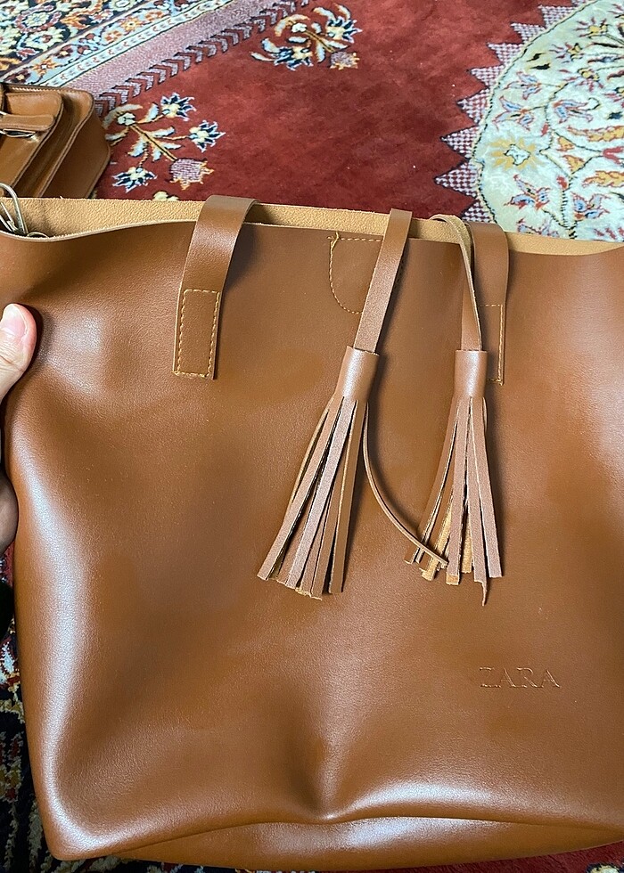Kahverengi zara çanta - Görsel 2