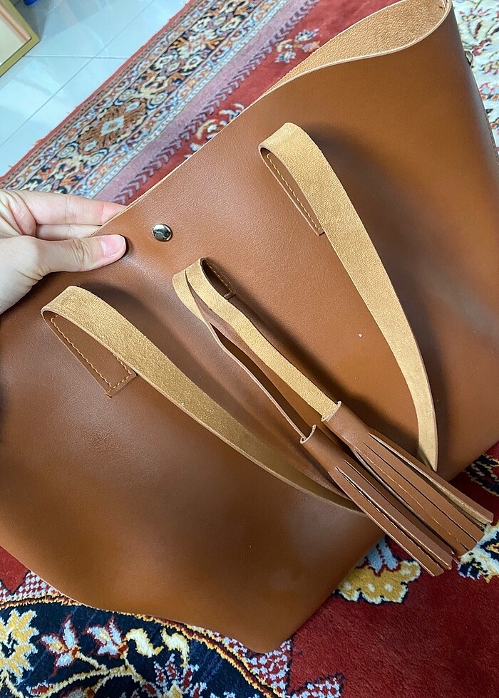 Kahverengi zara çanta - Görsel 4