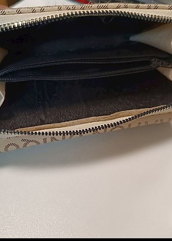Beden beyaz Renk bej rengi büyük kadın cüzdanı