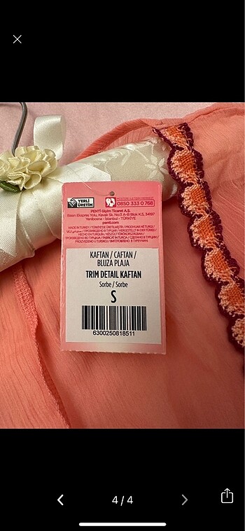 s Beden pembe Renk Penti Plaj Elbisesi