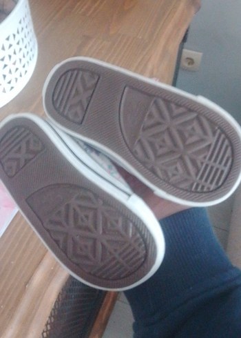 Kız Çocuk converse Pembe Çiçekli Cırt Cırtlı Spor Ayakkabı - Görsel 3