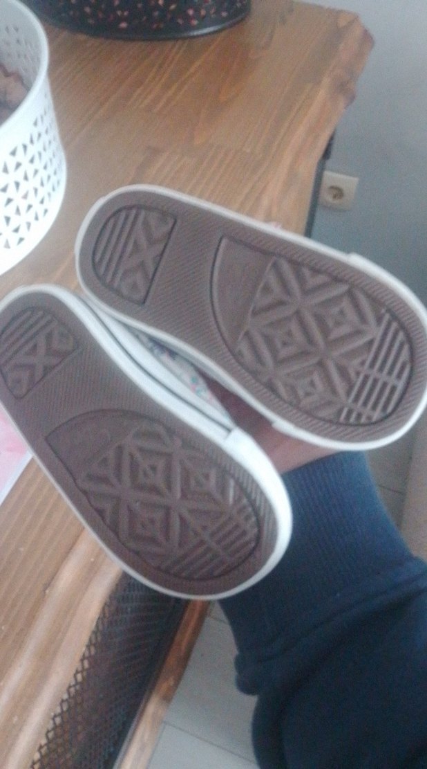 Kız Çocuk converse Pembe Çiçekli Cırt Cırtlı Spor Ayakkabı - Görsel 3