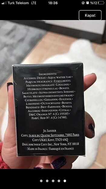 Beden Renk Jil sander no4 parfume alman parfum