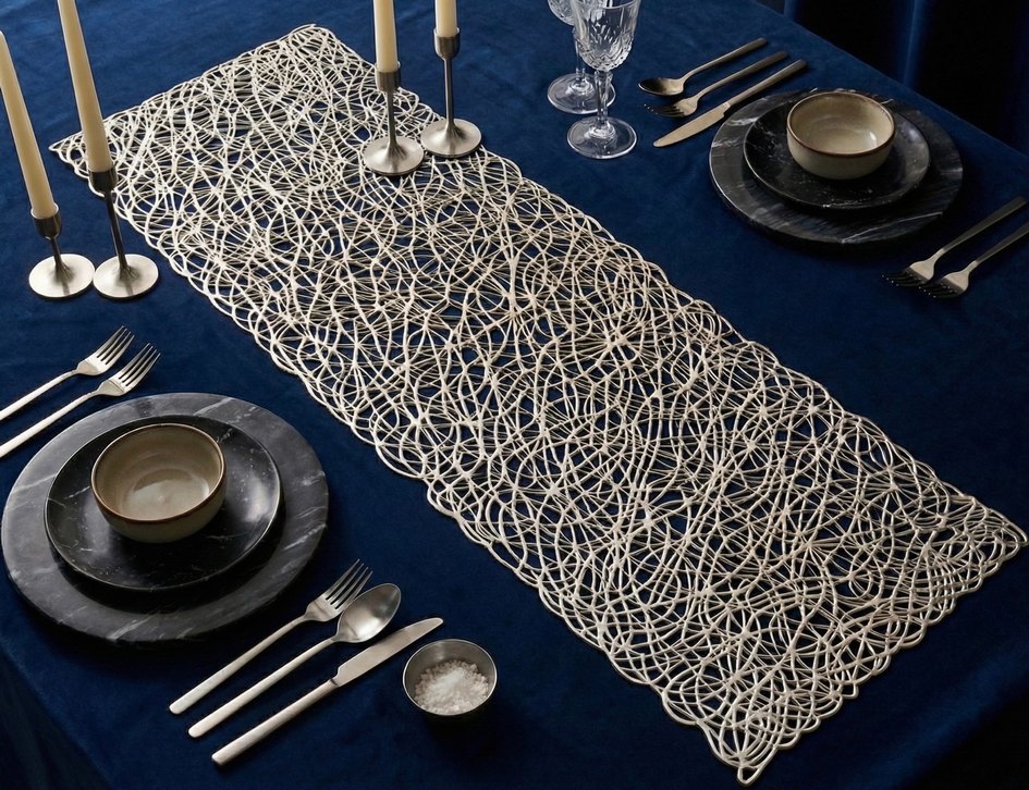 Modern Örgülü Masa runner sofra sunum - Görsel 2