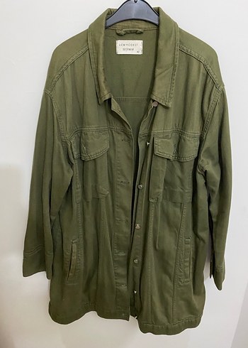 Kadın Haki kot ceket - Görsel 6