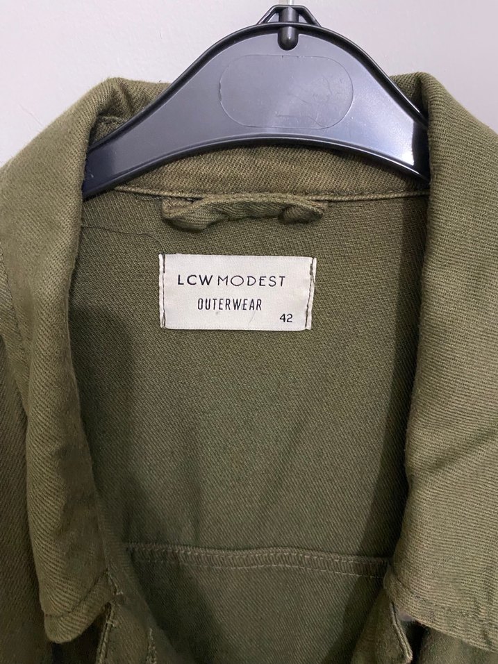 Kadın Haki kot ceket - Görsel 3