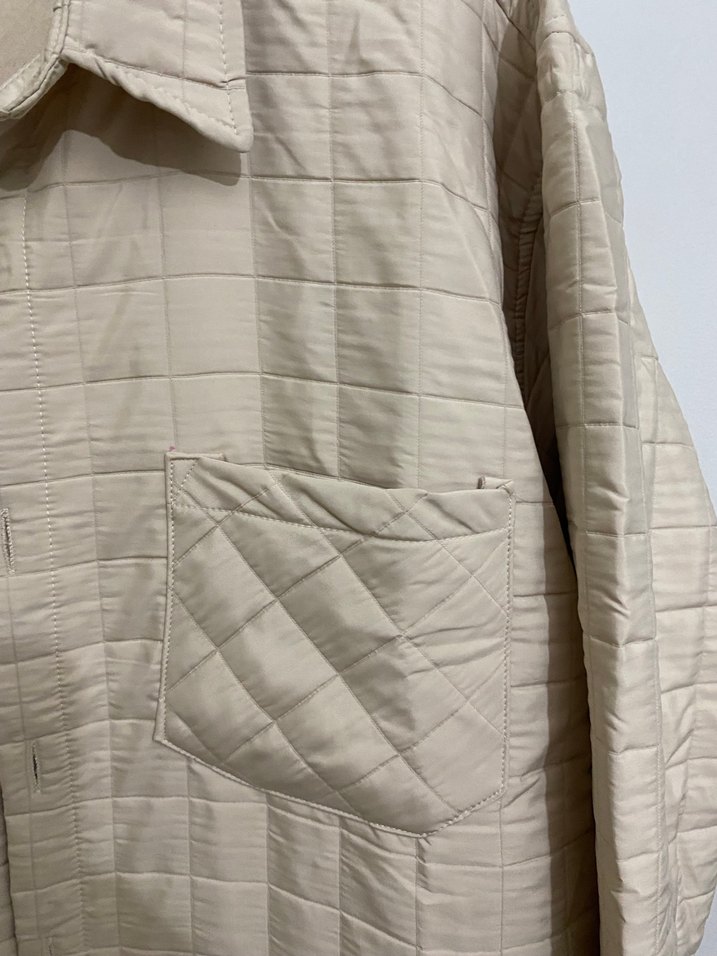 Bej Düğmeli Uzun Kollu Kadın Ceket - Görsel 4