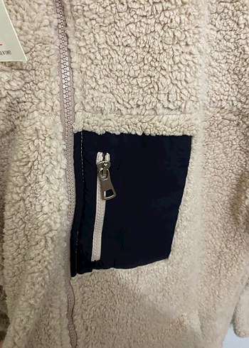 Bej Fermuarlı Kadın Polar Ceket - Görsel 3