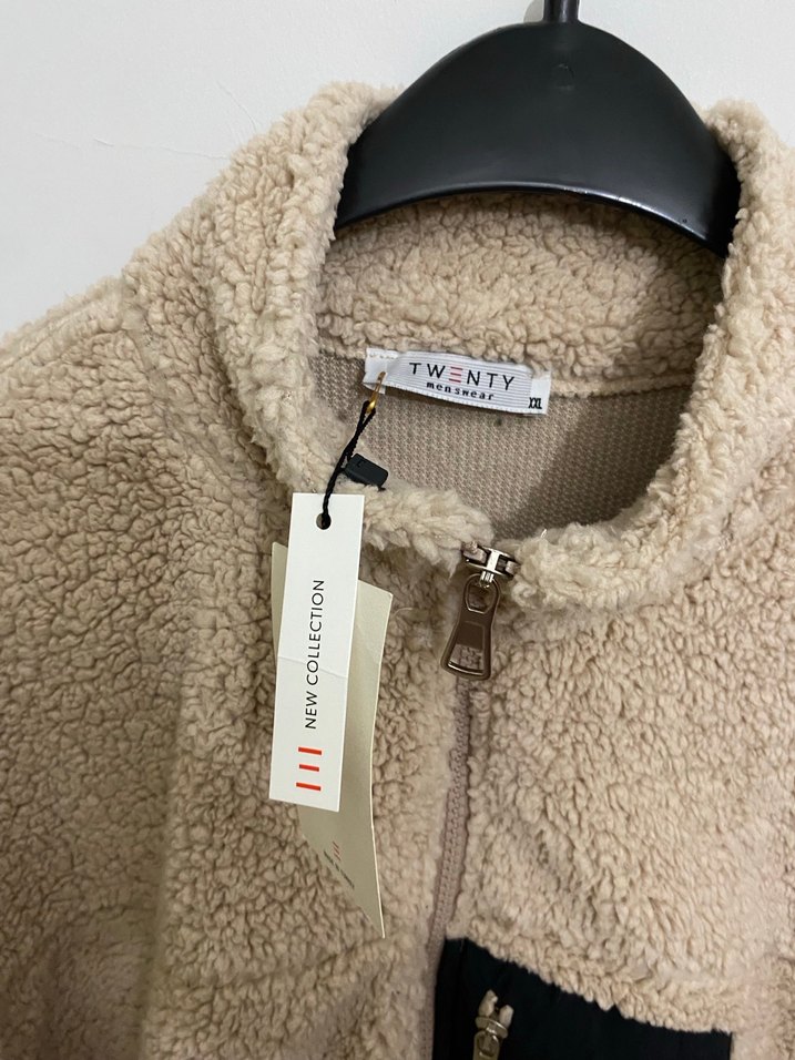 Bej Fermuarlı Kadın Polar Ceket - Görsel 2