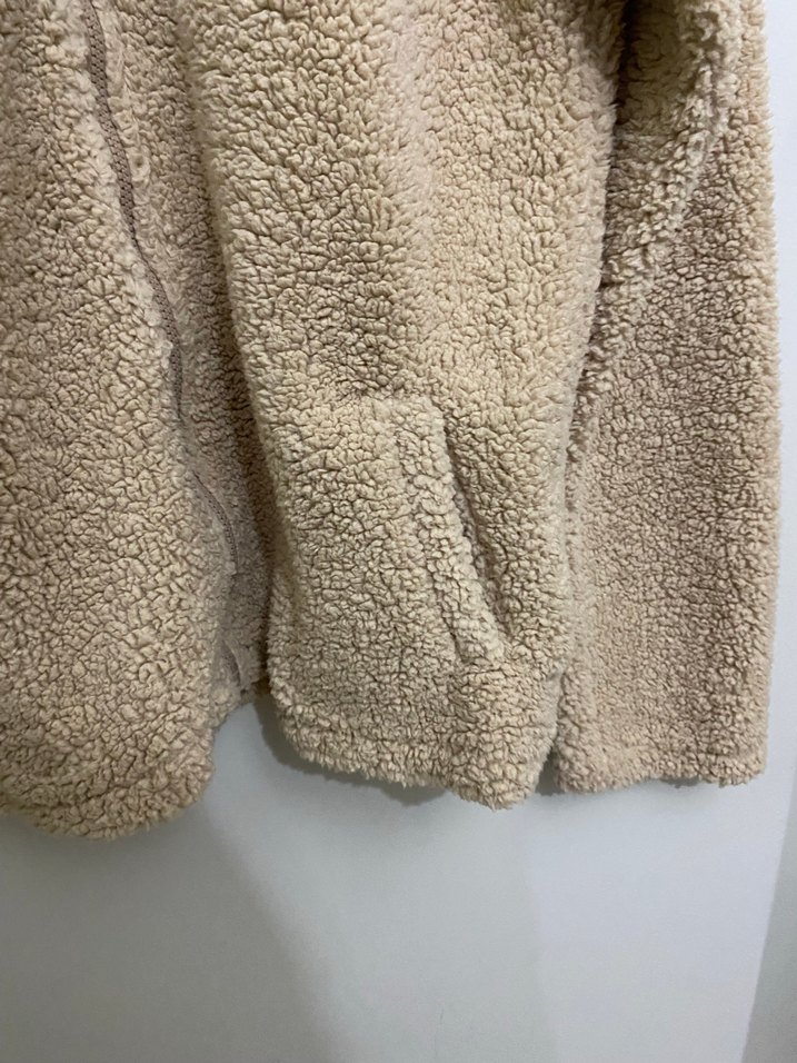 Bej Fermuarlı Kadın Polar Ceket - Görsel 4