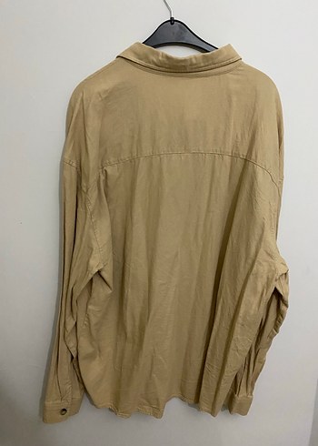 Bej erkek Gömlek Uzun Kollu - Görsel 3