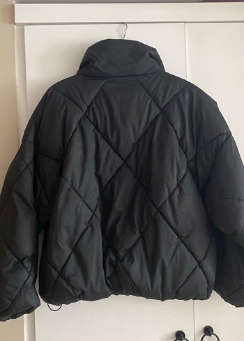s Beden Siyah Fermuarlı Kadın Kışlık Mont