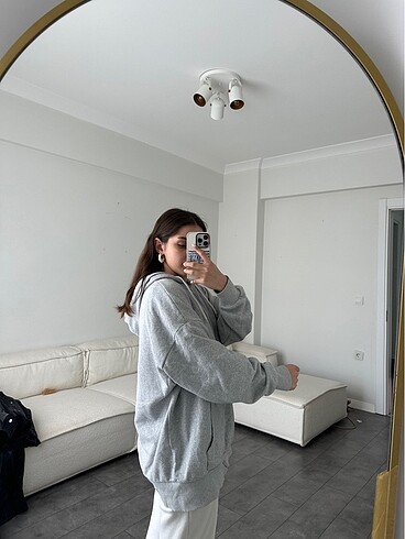 l Beden Gri Sweat Hırka