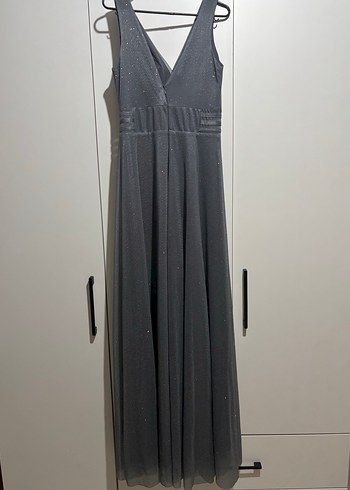 Gri Abiye Elbise - Görsel 3