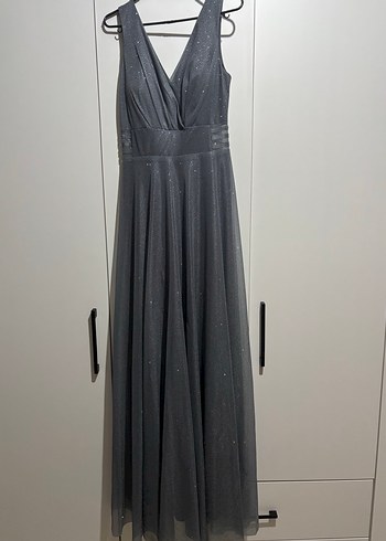 Gri Abiye Elbise - Görsel 2