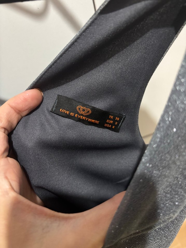 Gri Abiye Elbise - Görsel 5