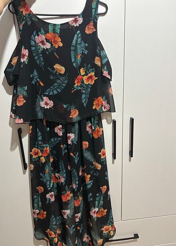 Çiçek Desenli Uzun Bohem Elbise - Görsel 2