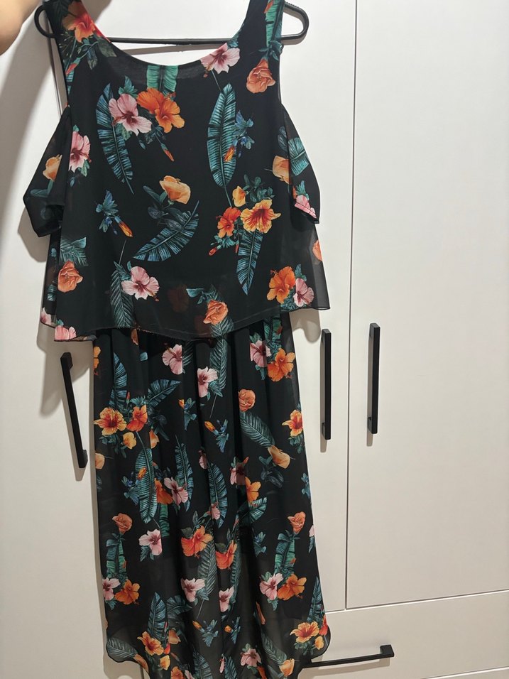 Çiçek Desenli Uzun Bohem Elbise - Görsel 2