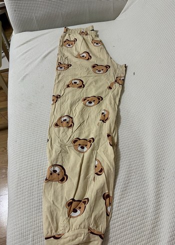 Bej Ayı Baskılı Erkek Midi Pijama - Görsel 2