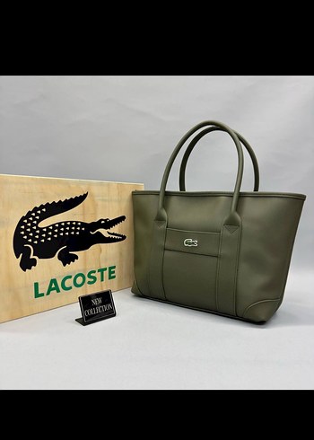 Lacoste Kadın Haki Deri Minimalist Çanta