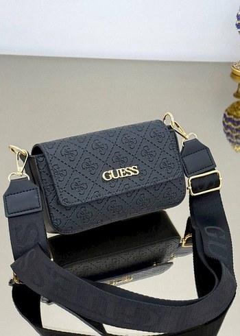 Guess Desenli Siyah Kadın Bel Çantası