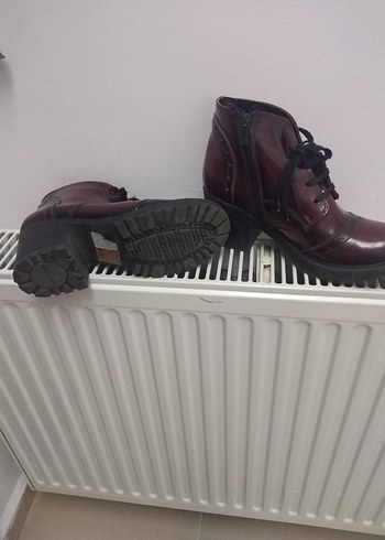 38 Beden Bordo Bağcıklı Platform Topuklu Kadın Bot