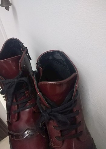 38 Beden bordo Renk Bordo Bağcıklı Platform Topuklu Kadın Bot