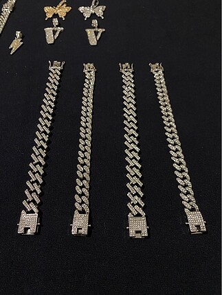 Beden beyaz Renk cuban chain iced out bileklik