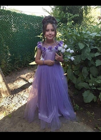 Abiye elbise lila renk