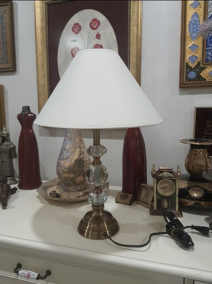 Metal Kristal Göbekli Abajur - Görsel 5