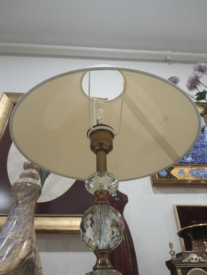 Metal Kristal Göbekli Abajur - Görsel 4