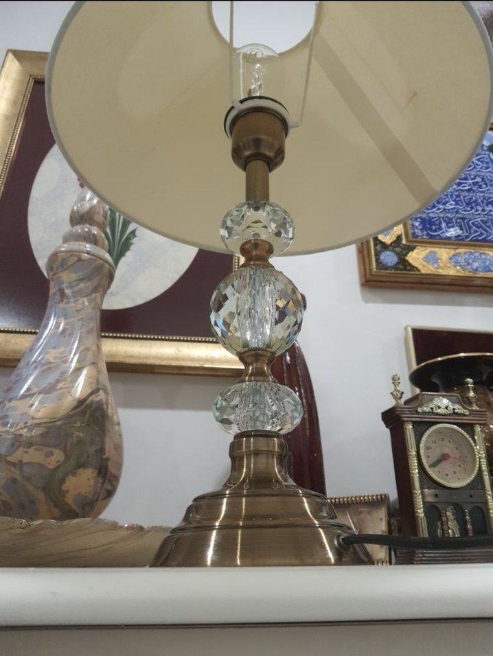 Metal Kristal Göbekli Abajur - Görsel 2