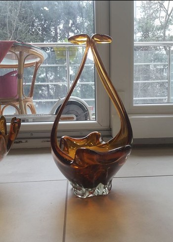 Antika İtalyan Kehribar Murano Set - Görsel 6