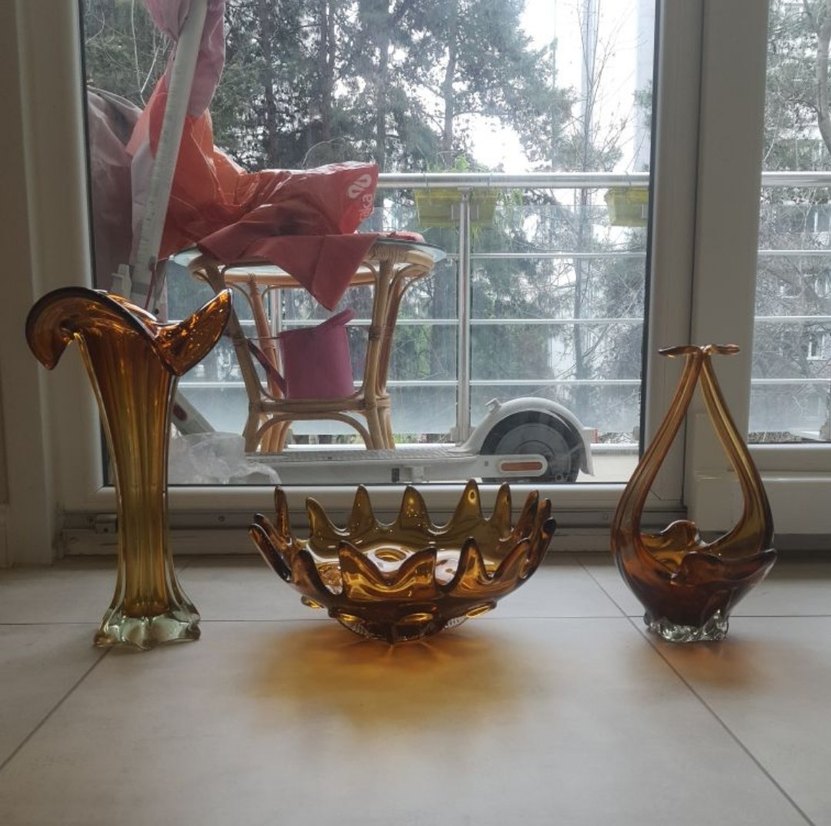 Antika İtalyan Kehribar Murano Set - Görsel 2