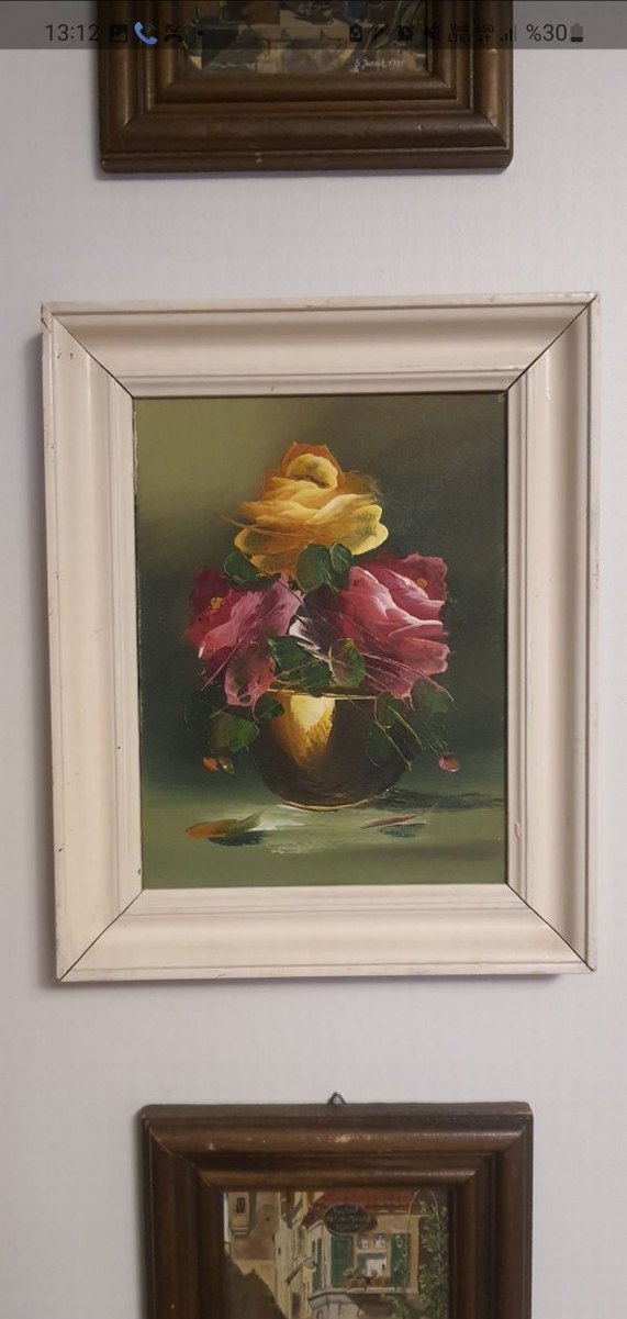 Antika Natürmort Yağlıboya Tablo - Görsel 5