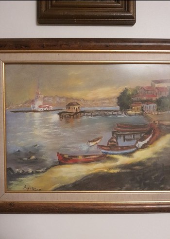 İmzalı İstanbul Boğaz Temalı Tablo - Görsel 3