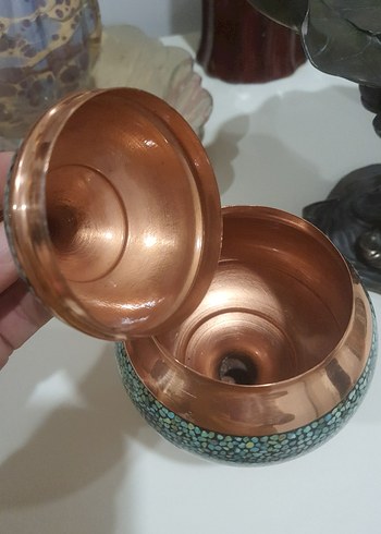 İsfahan Bakır Mine İşlemeli Şekerlik - Görsel 6