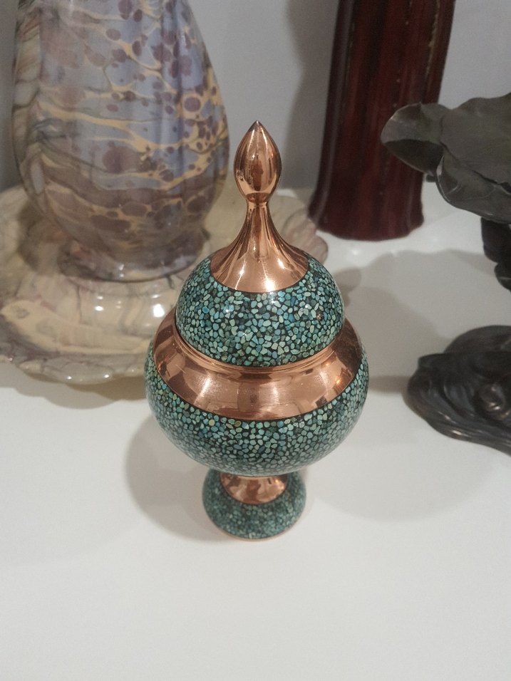 İsfahan Bakır Mine İşlemeli Şekerlik - Görsel 5