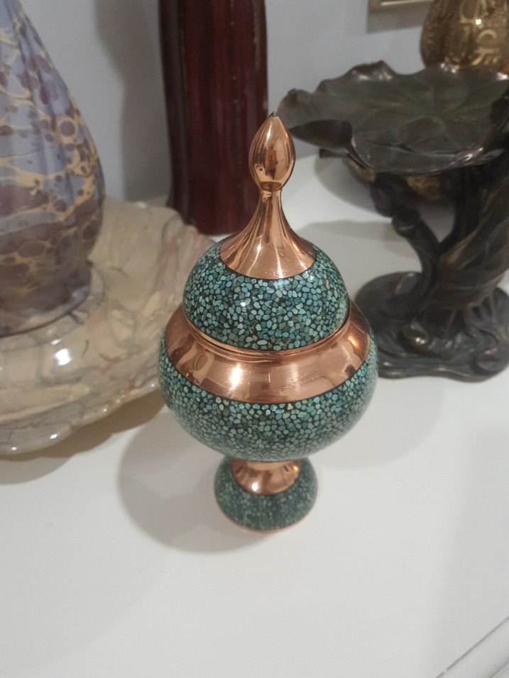 İsfahan Bakır Mine İşlemeli Şekerlik - Görsel 4