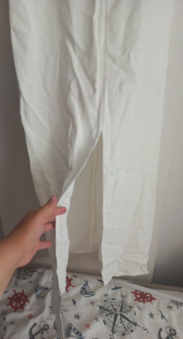 Beyaz Kolsuz Uzun Elbise - Görsel 3