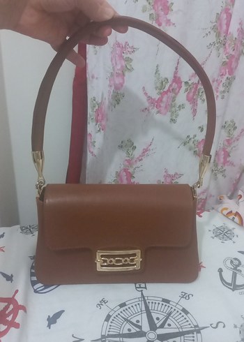 Kahverengi Deri Tokalı Kadın Çanta - Görsel 5