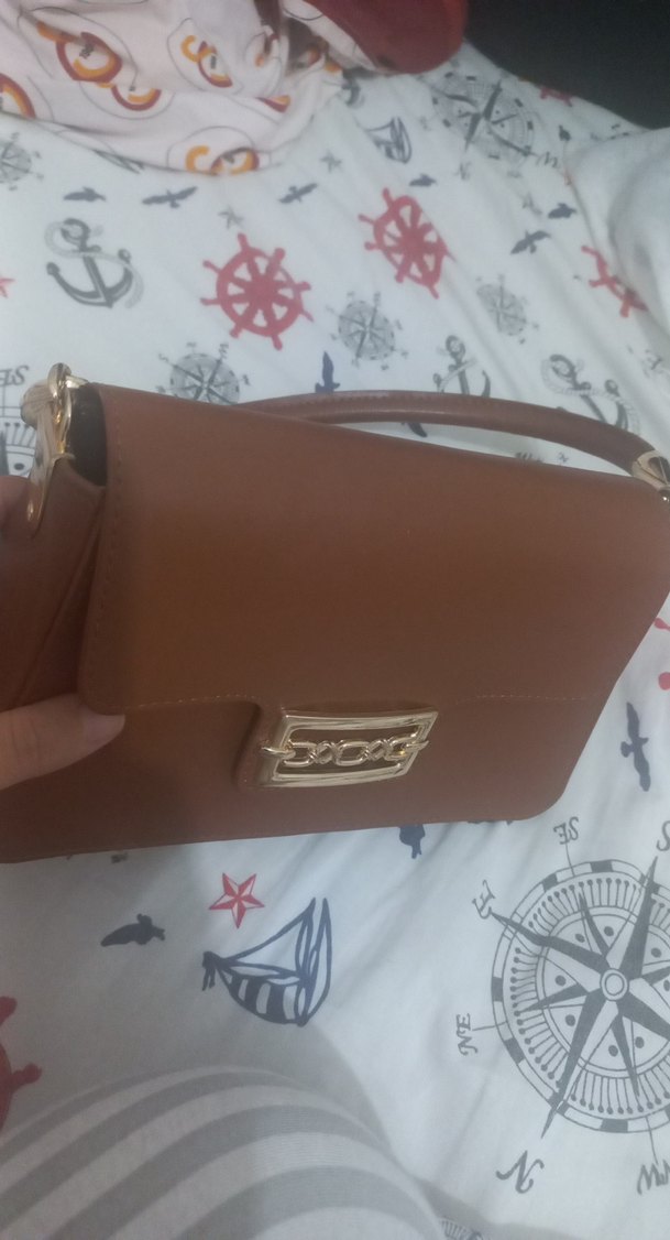 Kahverengi Deri Tokalı Kadın Çanta - Görsel 2